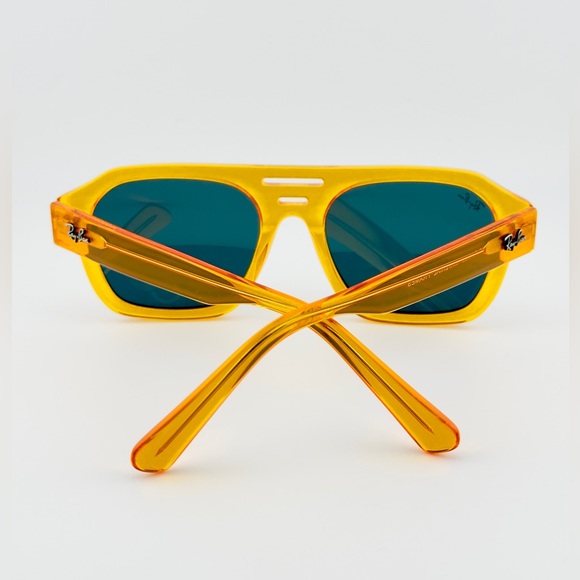 Ray-Ban Corrigan Bio based Sunglasses RB4397 Transparent Yellow Frame Gray Lens - Picture 8 of 13